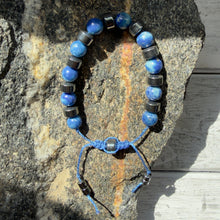 Load image into Gallery viewer, Sodalite &amp; Hematite Adjustable Bracelet – Clarity, Balance &amp; Bold Blue Energy