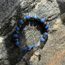 Load image into Gallery viewer, Sodalite &amp; Hematite Adjustable Bracelet – Clarity, Balance &amp; Bold Blue Energy