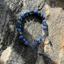Load image into Gallery viewer, Sodalite &amp; Hematite Adjustable Bracelet – Clarity, Balance &amp; Bold Blue Energy