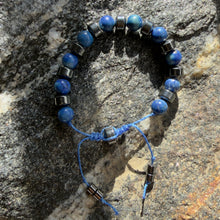 Load image into Gallery viewer, Sodalite &amp; Hematite Adjustable Bracelet – Clarity, Balance &amp; Bold Blue Energy