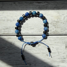Load image into Gallery viewer, Sodalite &amp; Hematite Adjustable Bracelet – Clarity, Balance &amp; Bold Blue Energy