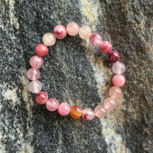 Load image into Gallery viewer, Madagascar Rose Quartz Stretch Bracelet – Soft Pink Harmony &amp; Gentle Heart Energy