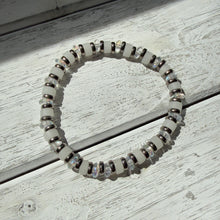 Load image into Gallery viewer, White Jade, Glass Beads &amp; Silver Spacers Stretch Bracelet