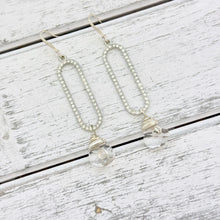 Load image into Gallery viewer, Pave Crystal Paperclip Earrings with Swarovski Crystal Drop