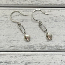 Load image into Gallery viewer, Silver Plated Disc Charm Paperclip Earrings