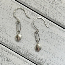 Load image into Gallery viewer, Silver Plated Disc Charm Paperclip Earrings