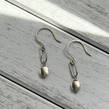 Load image into Gallery viewer, Silver Plated Disc Charm Paperclip Earrings