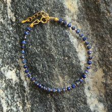 Load image into Gallery viewer, Delicate Faceted Lapis Lazuli Bracelet