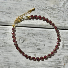 Load image into Gallery viewer, Delicate Faceted Garnet Bracelet