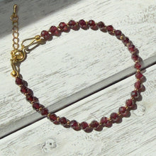 Load image into Gallery viewer, Delicate Faceted Garnet Bracelet