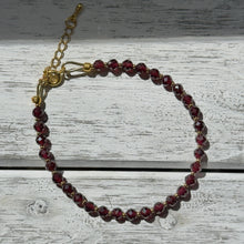 Load image into Gallery viewer, Delicate Faceted Garnet Bracelet