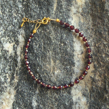 Load image into Gallery viewer, Delicate Faceted Garnet Bracelet