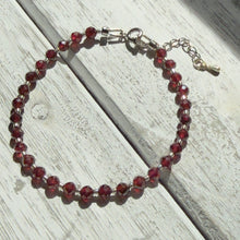 Load image into Gallery viewer, Delicate Faceted Garnet Bracelet
