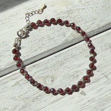 Load image into Gallery viewer, Delicate Faceted Garnet Bracelet