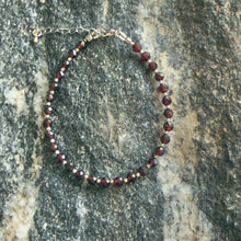 Load image into Gallery viewer, Delicate Faceted Garnet Bracelet