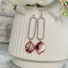 Load image into Gallery viewer, Pave Crystal Paperclip Earrings with Swarovski Crystal Drop (Copy)