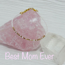 Load image into Gallery viewer, “best Mom Ever” Morse Code Bracelet - White And Gold - Bracelet