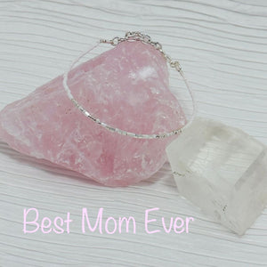“best Mom Ever” Morse Code Bracelet - White And Silver - Bracelet