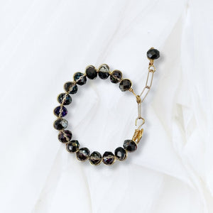 Kimbra - Black Translucent/gold Wire - Bracelet
