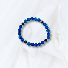 Load image into Gallery viewer, Speak Your Truth - Lapis Lazuli Onyx &amp; Silver Plated Hematite - Adjustable