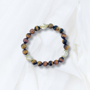 Wealth & Prosperity - Tiger’s Eye Citrine & Gold Plated Hematite - Adjustable