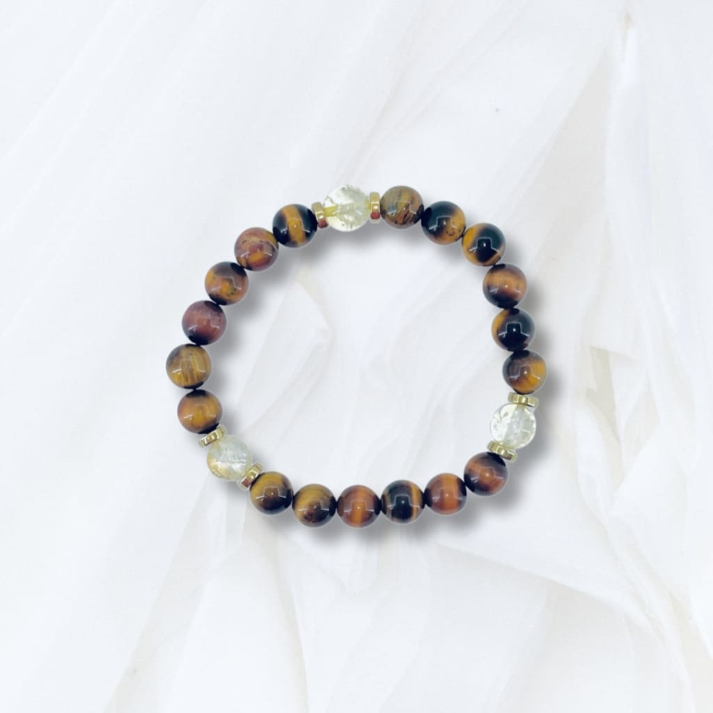 Wealth & Prosperity - Tiger’s Eye Citrine & Gold Plated Hematite - Adjustable