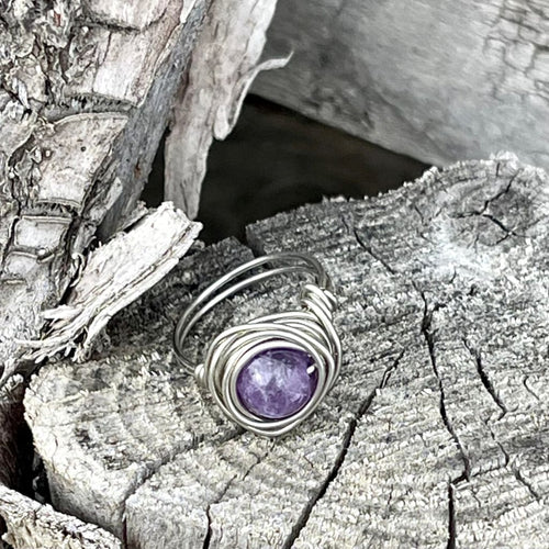 Amethyst Wire Wrapped Ring - Wire Wrapped Ring