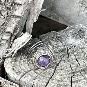 Amethyst Wire Wrapped Ring - Wire Wrapped Ring