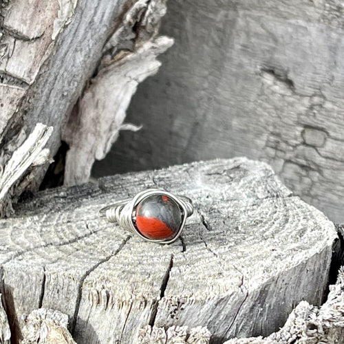 Bloodstone Wire Wrapped Ring - Wire Wrapped Ring