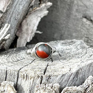 Bloodstone Wire Wrapped Ring - Wire Wrapped Ring