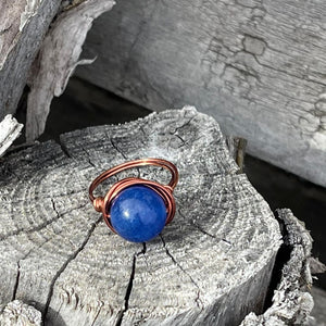 Blue Jade Wire Wrapped Ring - Wire Wrapped Ring