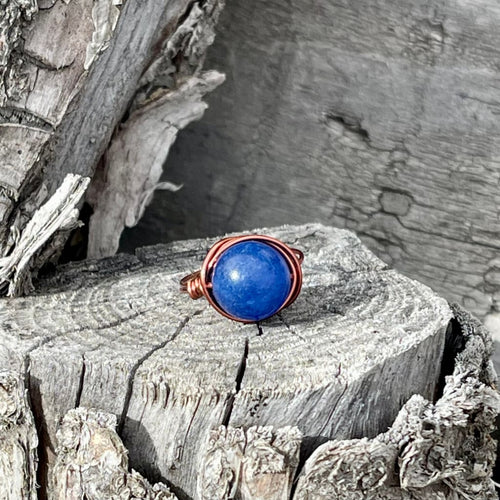 Blue Jade Wire Wrapped Ring - Wire Wrapped Ring