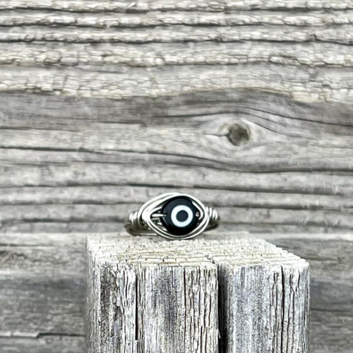 Evil Eye Wire Wrapped Ring - Wire Wrapped Ring