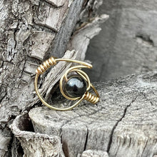 Load image into Gallery viewer, Hematite Moon Wire Wrapped Ring - Wire Wrapped Ring