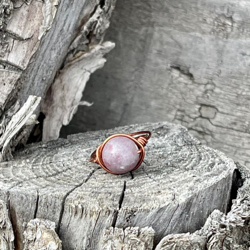 Lepidolite Wire Wrapped Ring - Wire Wrapped Ring