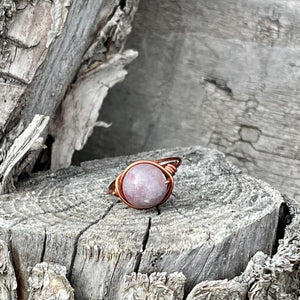 Lepidolite Wire Wrapped Ring - Wire Wrapped Ring