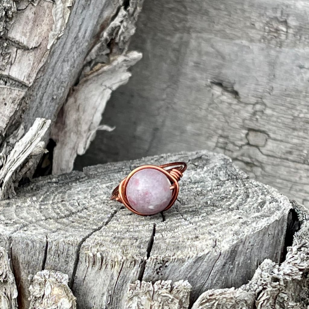 Lepidolite Wire Wrapped Ring - Wire Wrapped Ring