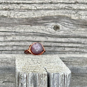 Lepidolite Wire Wrapped Ring - Wire Wrapped Ring