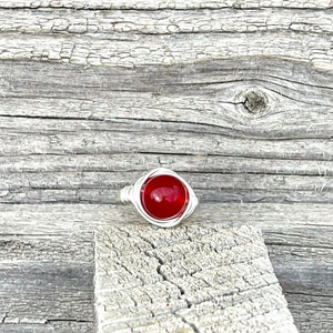 Red Quartz Wire Wrapped Ring - Wire Wrapped Ring