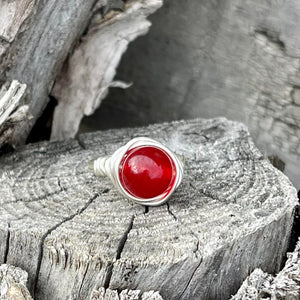 Red Quartz Wire Wrapped Ring - Wire Wrapped Ring