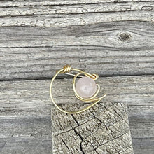 Load image into Gallery viewer, Rose Quartz Moon Wire Wrapped Ring - Wire Wrapped Ring