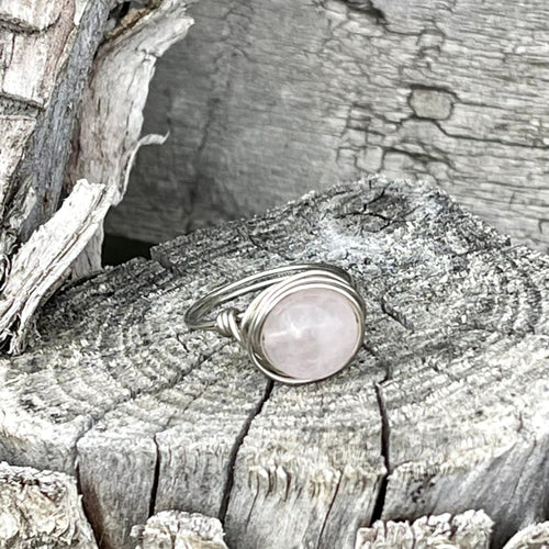 Rose Quartz Wire Wrapped Ring - Wire Wrapped Ring