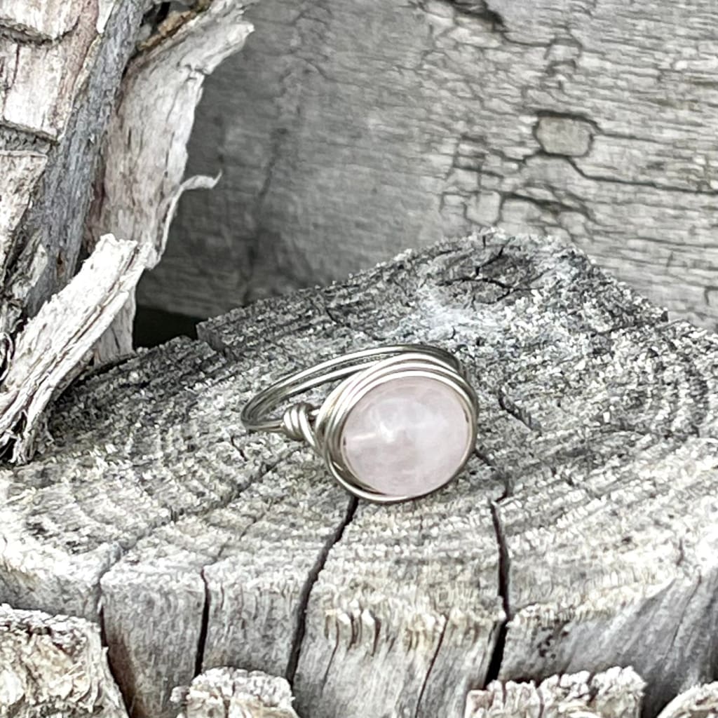 Rose Quartz Wire Wrapped Ring - Wire Wrapped Ring