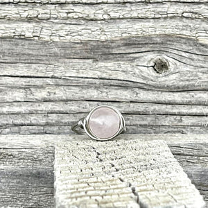 Rose Quartz Wire Wrapped Ring - Wire Wrapped Ring