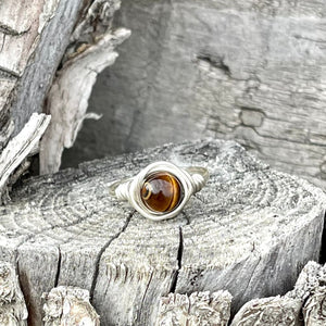 Tiger Eye Wire Wrapped Ring - Wire Wrapped Ring
